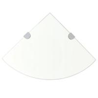 Hoekschap met chromen dragers transparant 35x35 cm glas - thumbnail