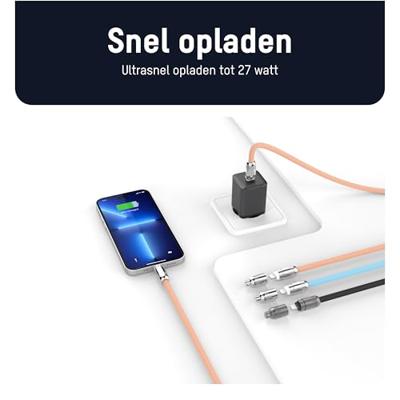 Ansmann 1700-0189 USB-kabel Apple Lightning stekker, USB-C stekker 1.2 m Pink