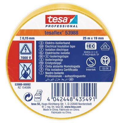 Tesa isolatietape geel 19mm 25mtr | 10 stuk stuks