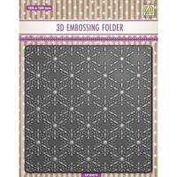 Nellie's Choice • 3d embossing folder achtergrond kerst sneeuwvlokken 15x15cm - thumbnail