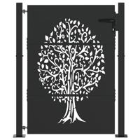 Tuinpoort met slot Zwart 105 x 150 cm Poedergecoat staal - thumbnail