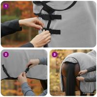 VidaXL Paardendeken volledig lichtgrijs en roze polyester - thumbnail