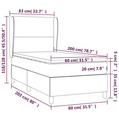 Boxspring met matras fluweel roze 80x200 cm