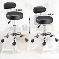 Draaikruk met verchroomd stalen basis + rugleuning zwart - thumbnail