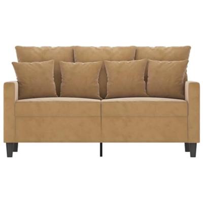 Tweezitsbank 120 cm fluweel bruin