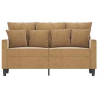 Tweezitsbank 120 cm fluweel bruin - thumbnail