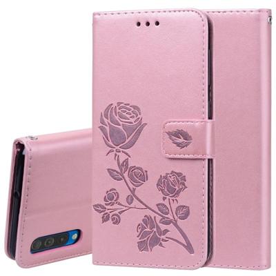 Rose reliëf horizontale Flip PU lederen case voor Galaxy A50 met houder & kaartsleuven & portemonnee (Rose goud) Rose reliëf horizontale Flip PU lederen case voor Galaxy A50 met houder & kaartsleuven & portemonnee (Rose goud)