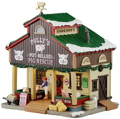 Polly's Pot-bellied Pig Rescue 19x26x27 cm Kerstdorp LEMAX - Lemax