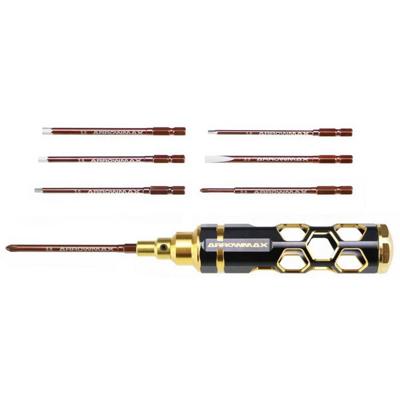 ArrowMax AM-460002-BG Gereedschapsset 2 kruiskop inzetstukken maat: 2, 3.5, 1 sleufinzet maat: 2, 4 zeskantkop maat: 1.5, 2, 2.5, 3.5