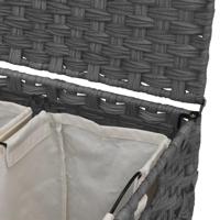 Wasmand op wielen 66x35x60 cm rattan grijs - thumbnail