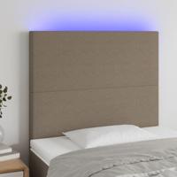 Hoofdbord LED 100x5x118/128 cm stof taupe - thumbnail