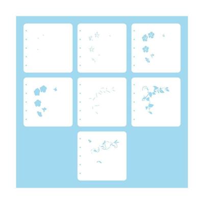 Nellie's Choice • layered combistencil set flower corner-1 7stuks