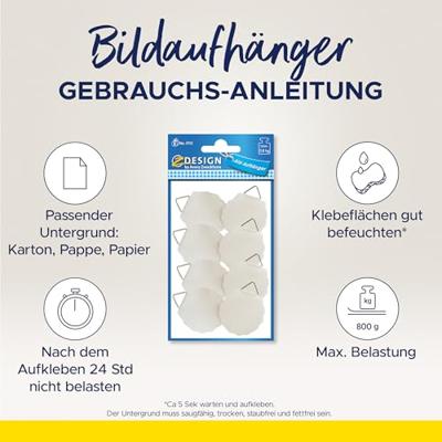 Avery AV-3732 Schilderijhanger Z-design Home 30mm Wit Pakje A 8 Stuks