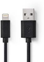Nedis Lightning Kabel | Apple Lightning 8- Pins naar USB-A Male | 1 m | 1 stuks - CCGB39300BK10 CCGB39300BK10 - thumbnail