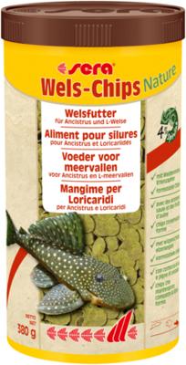 Sera Wels-Chips Nature 1000ml (380g) - Natuurlijke Voeding voor Ancistrus & L-meervallen