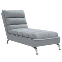 Chaise longue met kussens stof lichtgrijs - thumbnail
