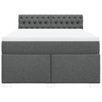 Boxspring met matras stof donkergrijs 140x200 cm - thumbnail