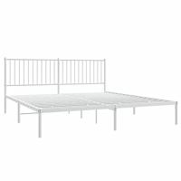 Bedframe met hoofdbord metaal wit 183x213 cm - thumbnail