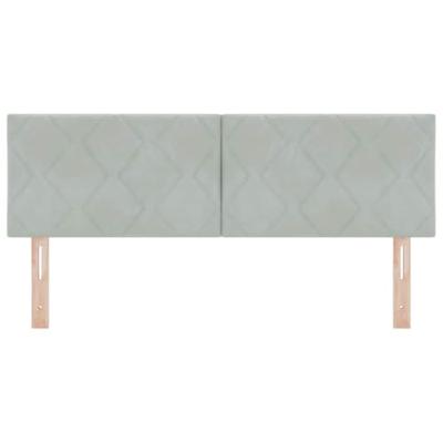 LED Hoofdbord met LED -striplichten Lichtgrijs 144 cm Fluweel