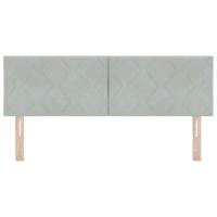 LED Hoofdbord met LED -striplichten Lichtgrijs 144 cm Fluweel - thumbnail