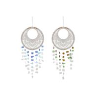 Ophangdecoratie Home ESPRIT Blauw Wit Bruin Boho Macramé (2 Stuks) (12 Stuks) - thumbnail