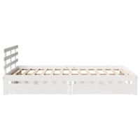 Bedframe met lades massief grenenhout wit 160x200 cm - thumbnail