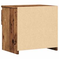 Nachtkastje 40x30x39 cm bewerkt hout oud houtkleurig - thumbnail