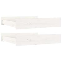 Bedlades 2 st massief grenenhout wit - thumbnail