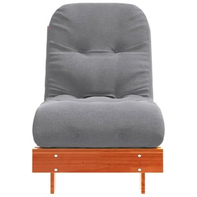 Futon slaapbank met matras 60x206x11 cm grenenhout wasbruin