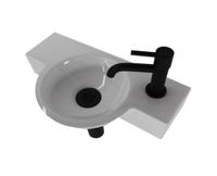 Fonteinset Boss & Wessing Julie Keramiek Inclusief Eenhendelkraan En Sifon 40x23x8 cm Zwart - thumbnail