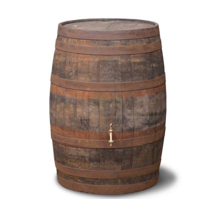 Houten regenton hergebruikt geborsteld 195 liter