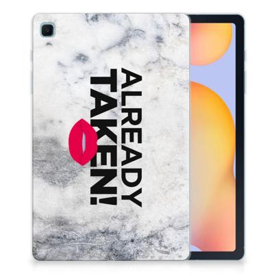 Samsung Galaxy Tab S6 Lite | S6 Lite (2022) Back cover met naam Already Taken White Samsung Galaxy Tab S6 Lite | S6 Lite (2022) Back cover met naam Already Taken White