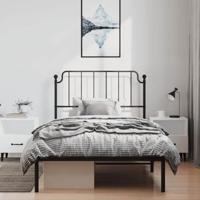 Bedframe met hoofdbord metaal zwart 100x200 cm - thumbnail
