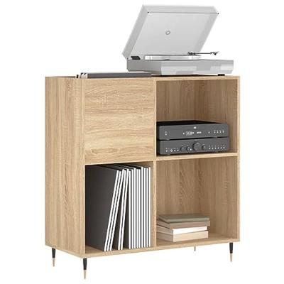 Platenkast 84,5x38x89 cm bewerkt hout sonoma eikenkleurig