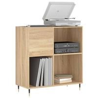 Platenkast 84,5x38x89 cm bewerkt hout sonoma eikenkleurig - thumbnail