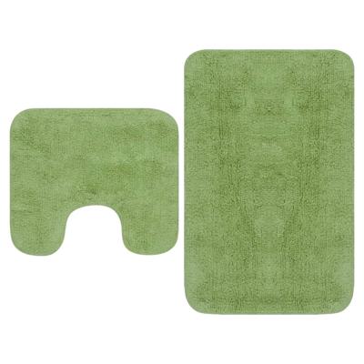 VidaXL Badmattenset stof groen 2-delig VidaXL Badmattenset stof groen 2-delig
