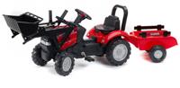 Falk Tractor Case MXU 115 Traptractor + Voorlader + Aanhanger - thumbnail