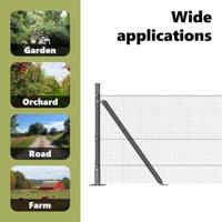 VidaXL Afrasteringspaal grijs 25 x 0,6 m (12 x 12 mm gaas) - thumbnail