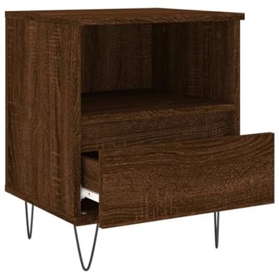 Nachtkastjes 2 st 40x35x50 cm bewerkt hout bruin eikenkleur