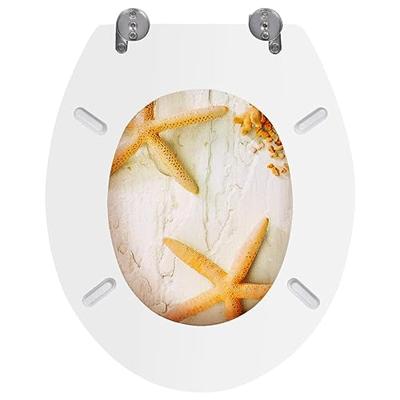WC-bril met MDF deksel en zeester-ontwerp WC-bril met MDF deksel en zeester-ontwerp