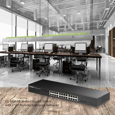 Edimax 26-poorts gigabit-switch met 2 SFP-poorten | 1 stuks - GS-1026 V3 GS-1026 V3 Edimax 26-poorts gigabit-switch met 2 SFP-poorten | 1 stuks - GS-1026 V3 GS-1026 V3