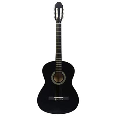 VidaXL Gitaar klassiek beginner 4/4 39" lindenhout zwart - thumbnail