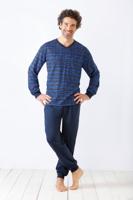 Hajo heren pyjama met blauwe strepen - thumbnail