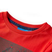 Kindershirt met lange mouwen fietsprint 128 rood - thumbnail