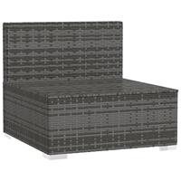 Tuinmiddenbank met kussens poly rattan grijs - thumbnail