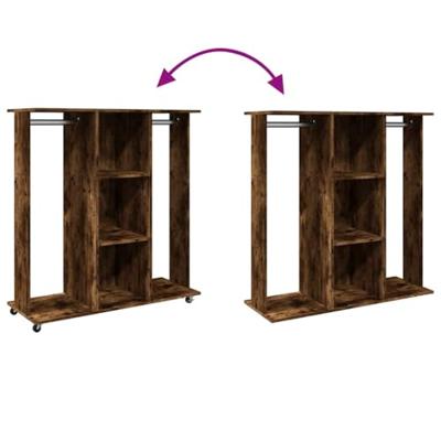 VidaXL Kledingkast met wielen 102x38x110 cm bewerkt hout gerookt eiken