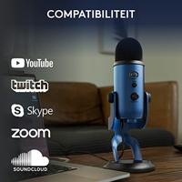 USB-microfoon - Blauw Yeti - Voor opnemen, streamen, gamen, podcast op pc of Mac - Blauw - thumbnail