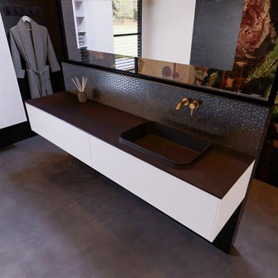 Badkamermeubelset Mondiaz Erin 200 cm met 2 Lades met RIDGE Wastafel Rechts Urban Zonder Kraangaten Greeploos Mat Carrara Badkamermeubelset Mondiaz Erin 200 cm met 2 Lades met RIDGE Wastafel Rechts Urban Zonder Kraangaten Greeploos Mat Carrara