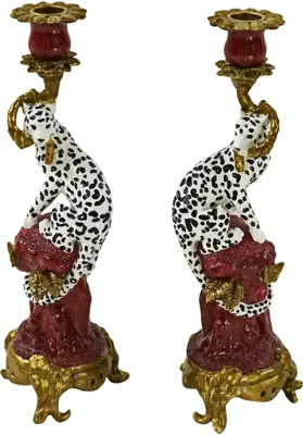 Werner Voss kandelaar polyresin leo 11x10.5x33cm multi