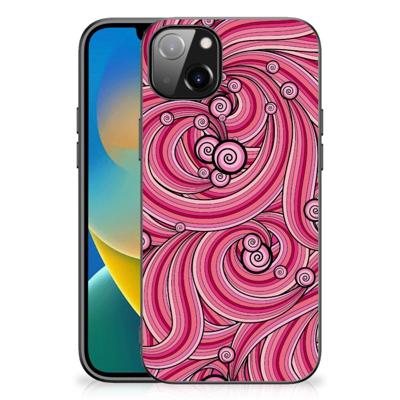 iPhone 14 Plus Leuk Telefoonhoesje Swirl Pink